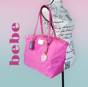 Bebe 💖 Hot Pink Jen Nylon Tote